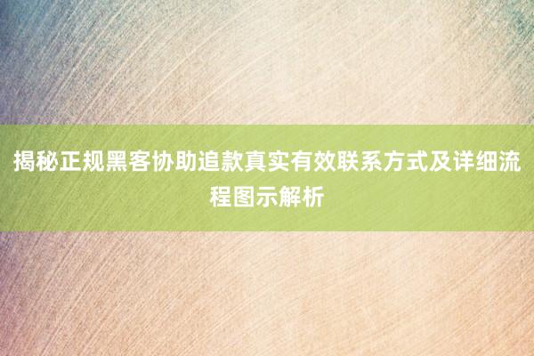揭秘正规黑客协助追款真实有效联系方式及详细流程图示解析